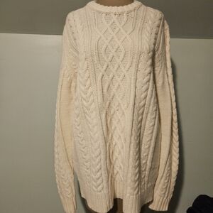 American Eagle Cream Cable Knit Sweater